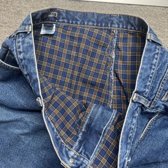 Lands End Square Rigger Mens Jeans Fleece Lined Warm Winter Dark Denim 44x29 - Picture 5 of 9